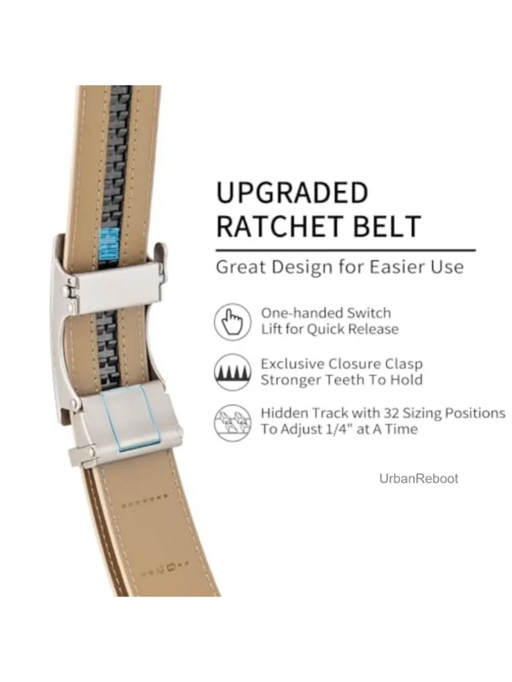 Men's Suede Leather Ratchet Belt Micro-Adjustable